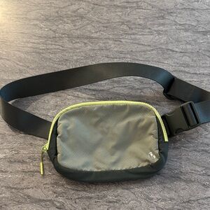 Lululemon Athletica Charcoal and Lime Belt Bag